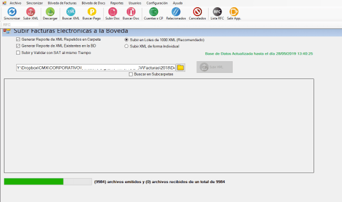 importar XML descargados anteriormente