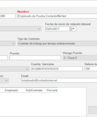 alta de empleado CFDI Nomina 1.2 contadormx