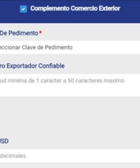 Alternative view of CFDI con Complemento de Comercio Exterior – Facturación válida ante el SAT
