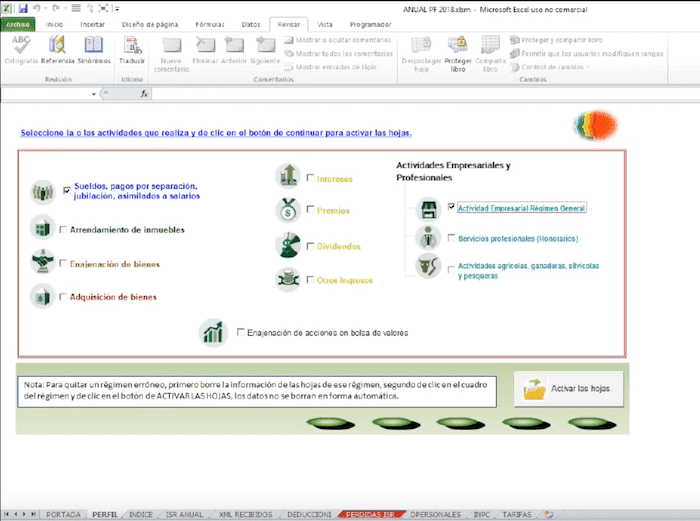 diferentes ingresos declaracion anual persona fisica