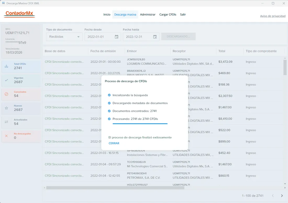 descarga mas de 500 XML CFDI del SAT con contraseña