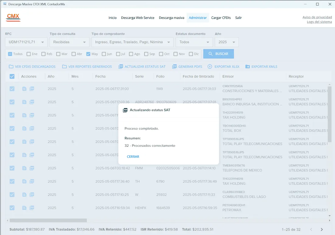 validar CFDI vigencia SAT o cancelado
