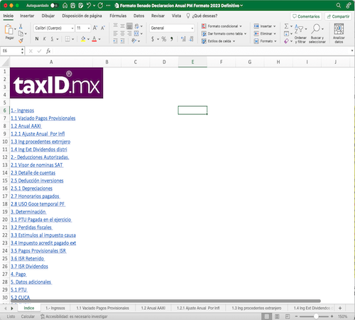 papeles de trabajo declaracion anual SAT