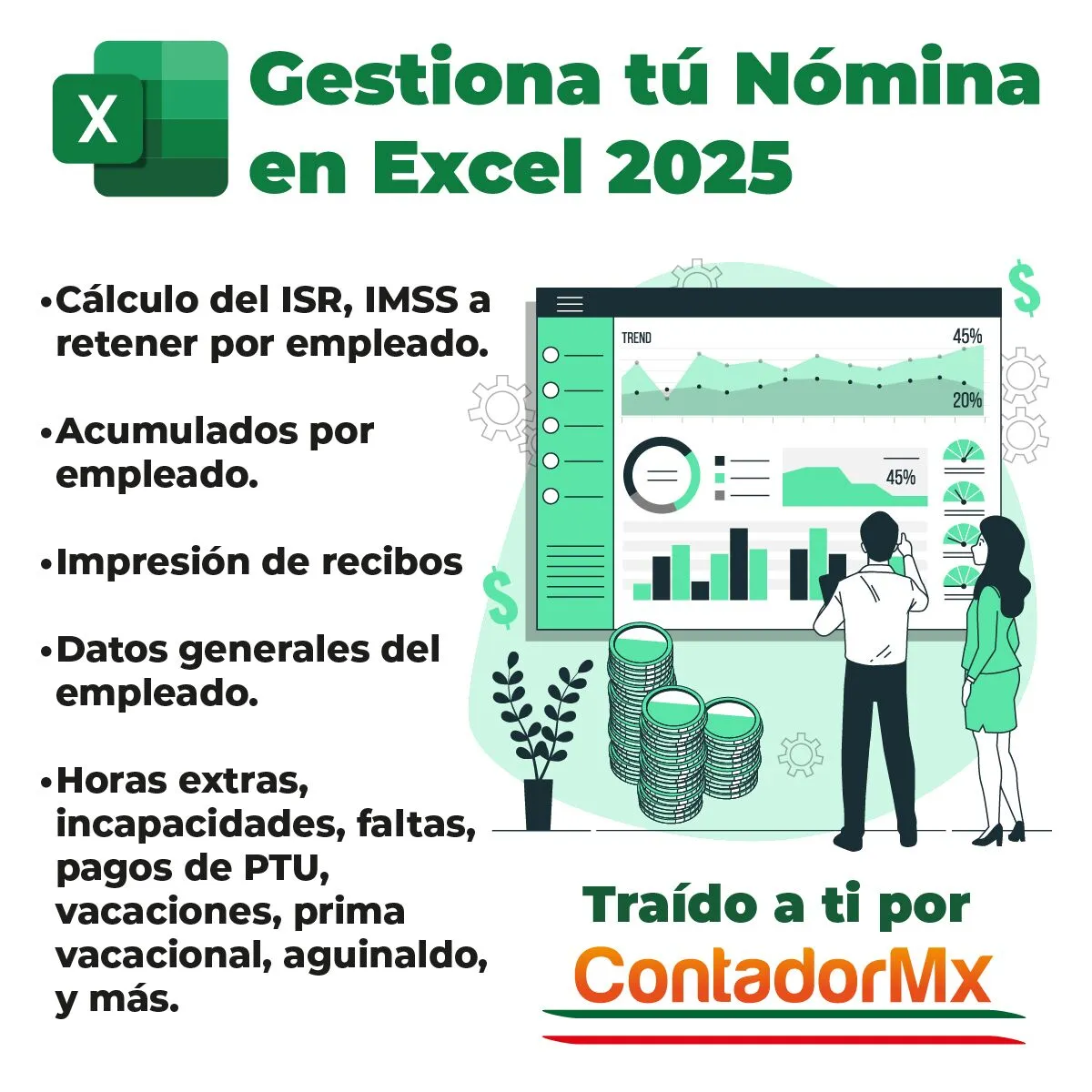 Gestiona tu nomina en Excel ISR IMSS calculos