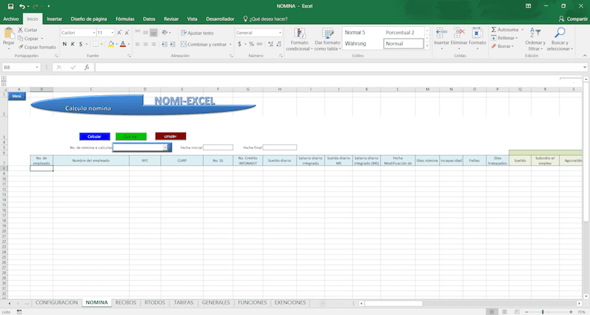 nomina en excel de contadormx