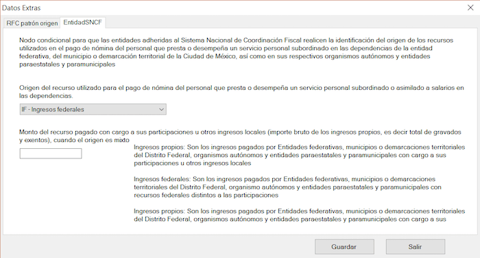nodo cfdi nomina Sistema Nacional de Coordinacion Fiscal