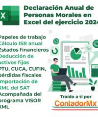 papeles de trabajo declaracion anual de personas morales Excel