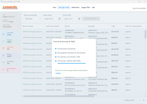 descarga mas de 500 XML CFDI del SAT con contraseña