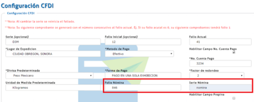 configuracion general nomina