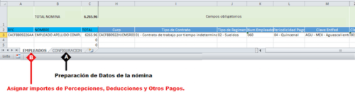 datos para nomina en plantilla de