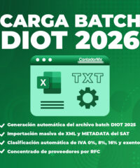 Carga Batch DIOT 2026 del SAT en Excel