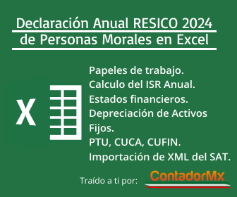 Demostración de la hoja de Declaración Anual RESICO de Personas Morales en Excel
